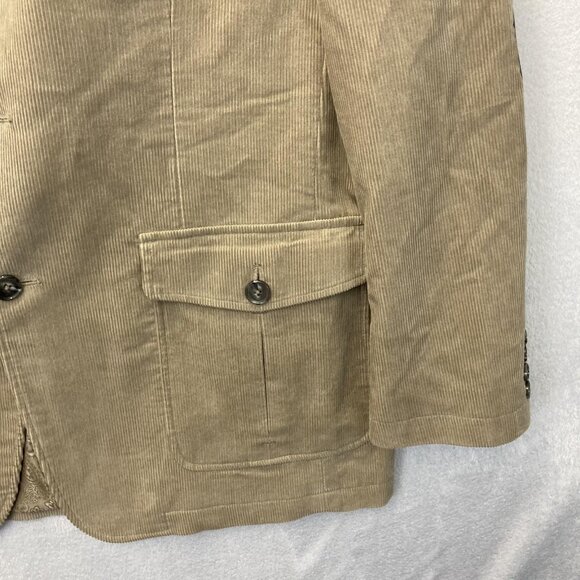 Vintage Tasso Elba Corduroy Safari Blazer Jacket RARE Mens Large L Elbow Patches - Picture 7 of 16